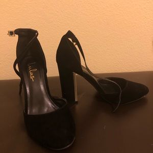 Lulus black velvet heels